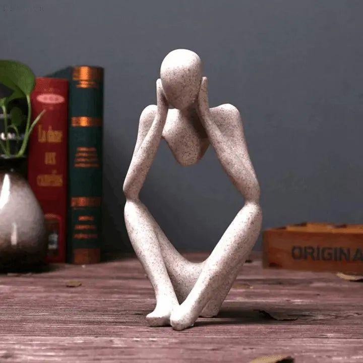 Abstract Beeldhouwwerk Van Een Denkende Figuur