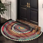 Halfronde Deurmat met Boho Mandala Patroon en Antislip Onderkant