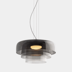 Luxe Glazen Hanglamp met Unieke Handgemaakte Kap voor Warme Sfeerverlichting