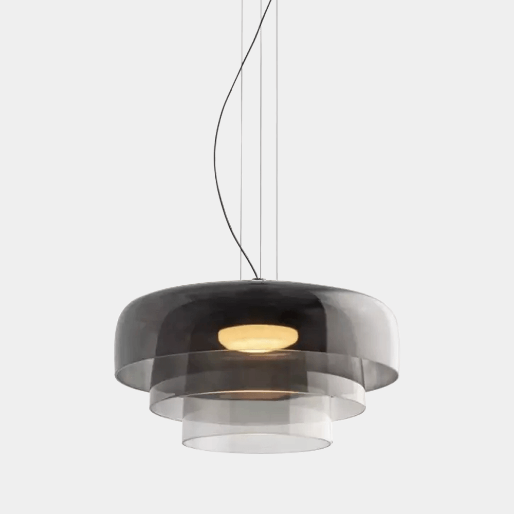 Luxe Glazen Hanglamp met Unieke Handgemaakte Kap voor Warme Sfeerverlichting