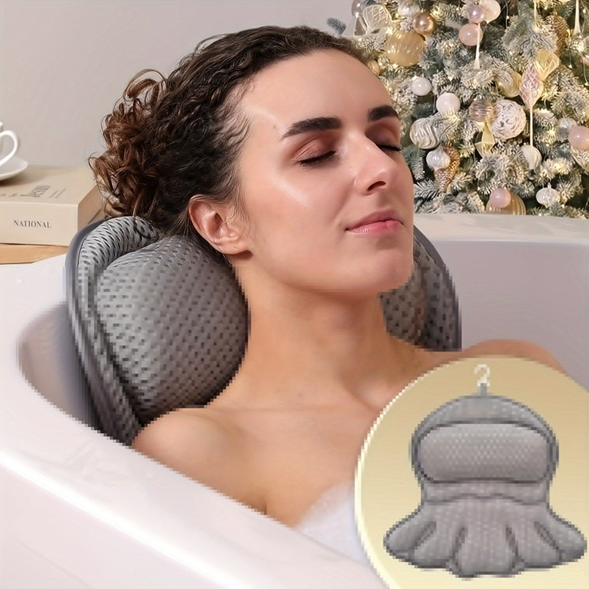 Ergonomisch Badkussen Met Nek‑ En Rugmodule En Ademende 4D‑Structuur