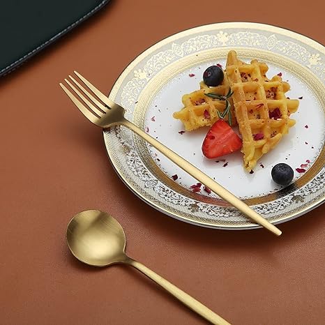 Modern Bestekset Van Roestvrij Staal Met Strakke Lijnvoering