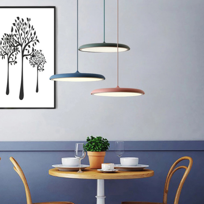 Scandinavische Hanglamp met LED‑Techniek en Minimalistisch Metaal‑Acryl Ontwerp