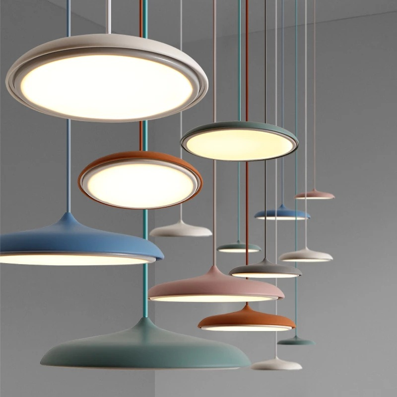 Scandinavische Hanglamp met LED‑Techniek en Minimalistisch Metaal‑Acryl Ontwerp