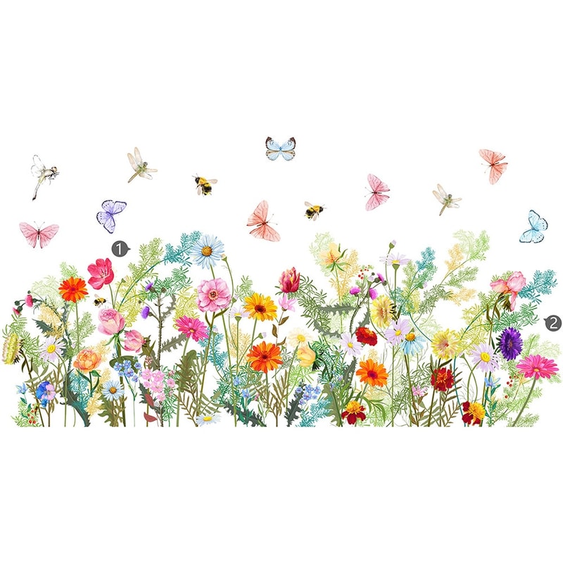 Vlinder En Bloemen Muurstickers Voor Decoratieve Accentwand En Sfeervolle Ruimtes
