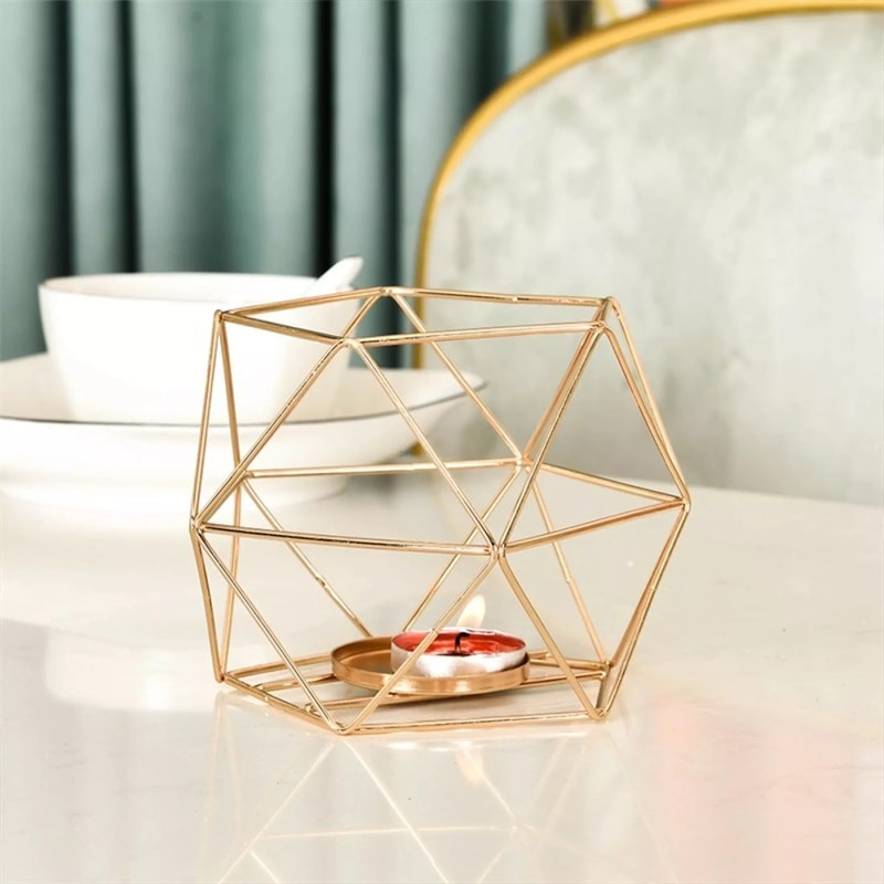 Geometrische Kaarshouder Van Metaal Voor Moderne Sfeerdecoratie In Huis
