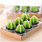 Mini Cactus Kaarsen Set Voor Decoratieve Accenten En Gezellige Sfeer