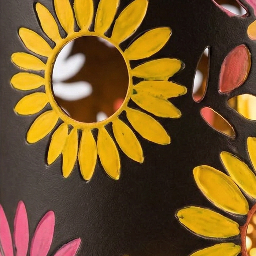 Decoratieve Solar Lantaarn Met Kleurrijk Bloemenpatroon Voor Buiten