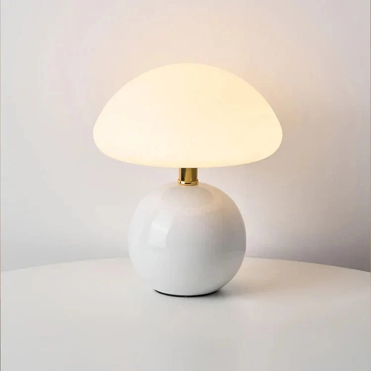 Dimbare Paddenstoellamp van Keramiek en Glas voor Sfeerverlichting