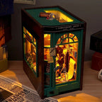 Houten Boekenkast Inzet Met Magische Werkplaats Voor Creatieve Miniatuurdecoratie