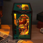 Houten Boekenkast Inzet Met Magische Werkplaats Voor Creatieve Miniatuurdecoratie