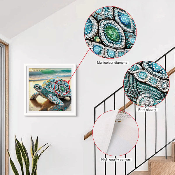 Schildpad Diamond Painting Kit Voor Rustgevende Creatie En Sprankelende Wanddecoratie