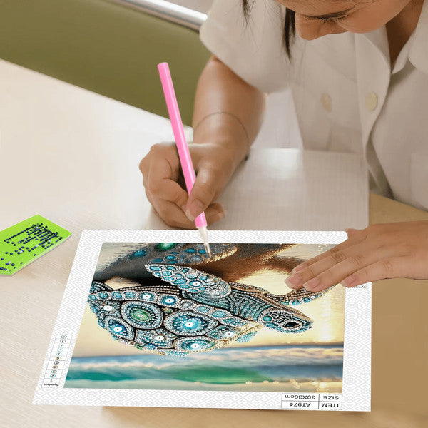 Schildpad Diamond Painting Kit Voor Rustgevende Creatie En Sprankelende Wanddecoratie