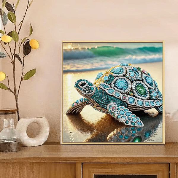 Schildpad Diamond Painting Kit Voor Rustgevende Creatie En Sprankelende Wanddecoratie