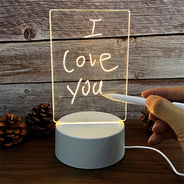 LED Nachtlamp Met Acryl Schrijfplaat Voor Zachte Gloed En Creatieve Notities