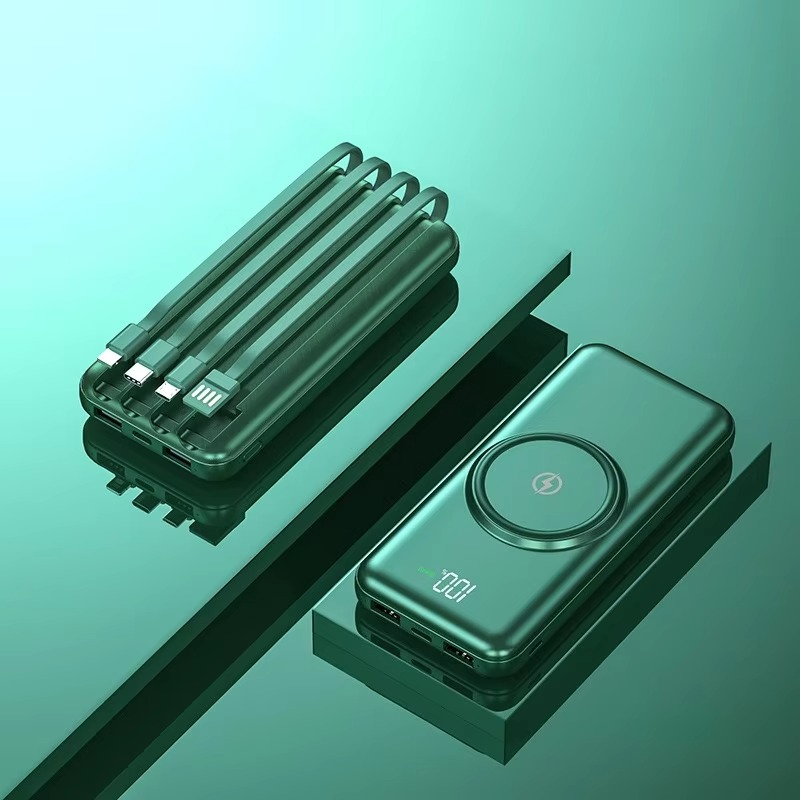 Powerbank Met 20000mah Capaciteit En Zes Poorten Voor Draadloos En Bedraad Opladen