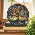Acryl Wandhanger Met Levensboom Zonmotief Voor Spirituele Sfeer En Warme Energie