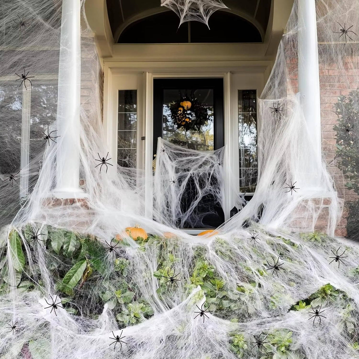 Halloween Spinnenweb Set Met Grote Dekking En Negen Spinnen Voor Griezelige Decoratie