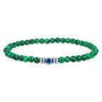 Kralenarmband van Steen met Oogmotief en Koordsluiting