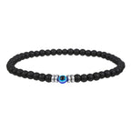 Kralenarmband van Steen met Oogmotief en Koordsluiting