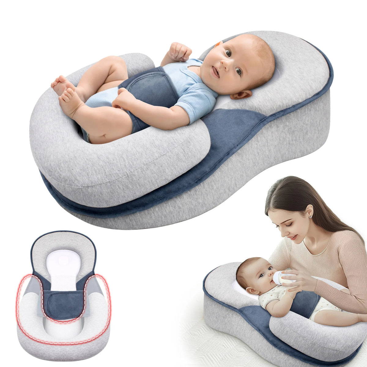 Baby Lounger Met Inclinatie En Ergonomische Ondersteuning