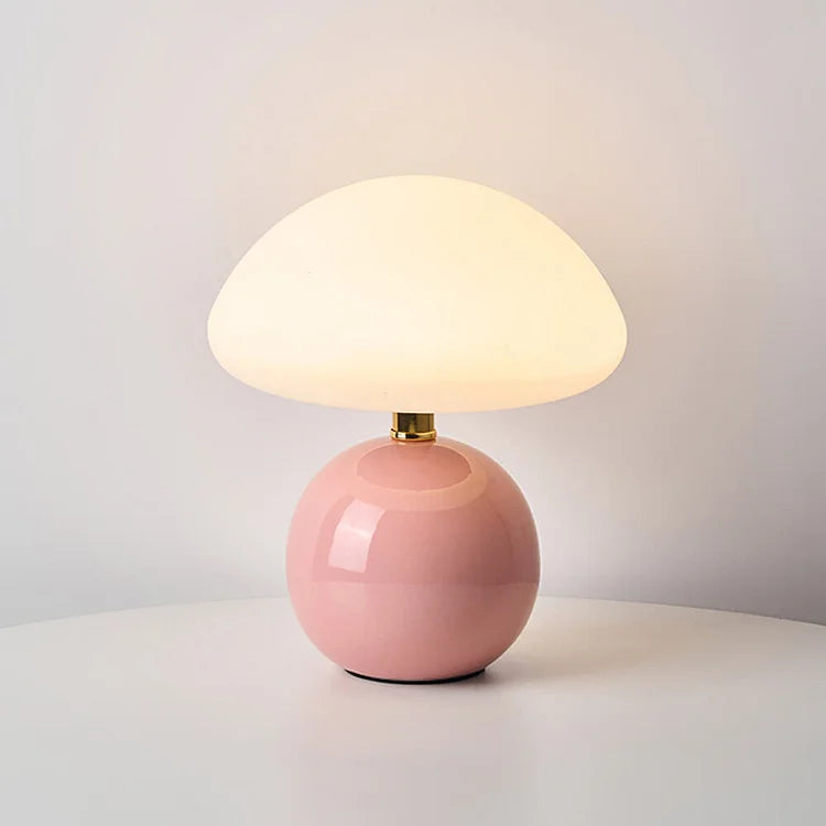 Tafellamp met Zachte Paddenstoelvorm en Instelbare LED‑Kleuren voor Warme Sfeer