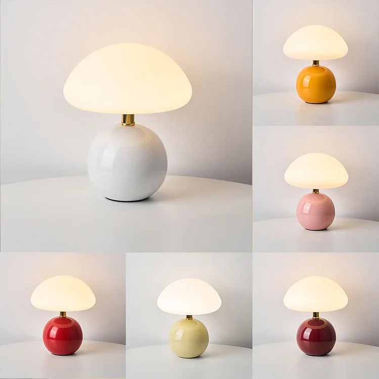 Tafellamp met Zachte Paddenstoelvorm en Instelbare LED‑Kleuren voor Warme Sfeer