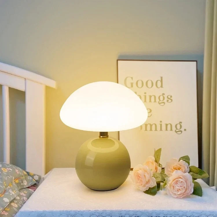Tafellamp met Zachte Paddenstoelvorm en Instelbare LED‑Kleuren voor Warme Sfeer