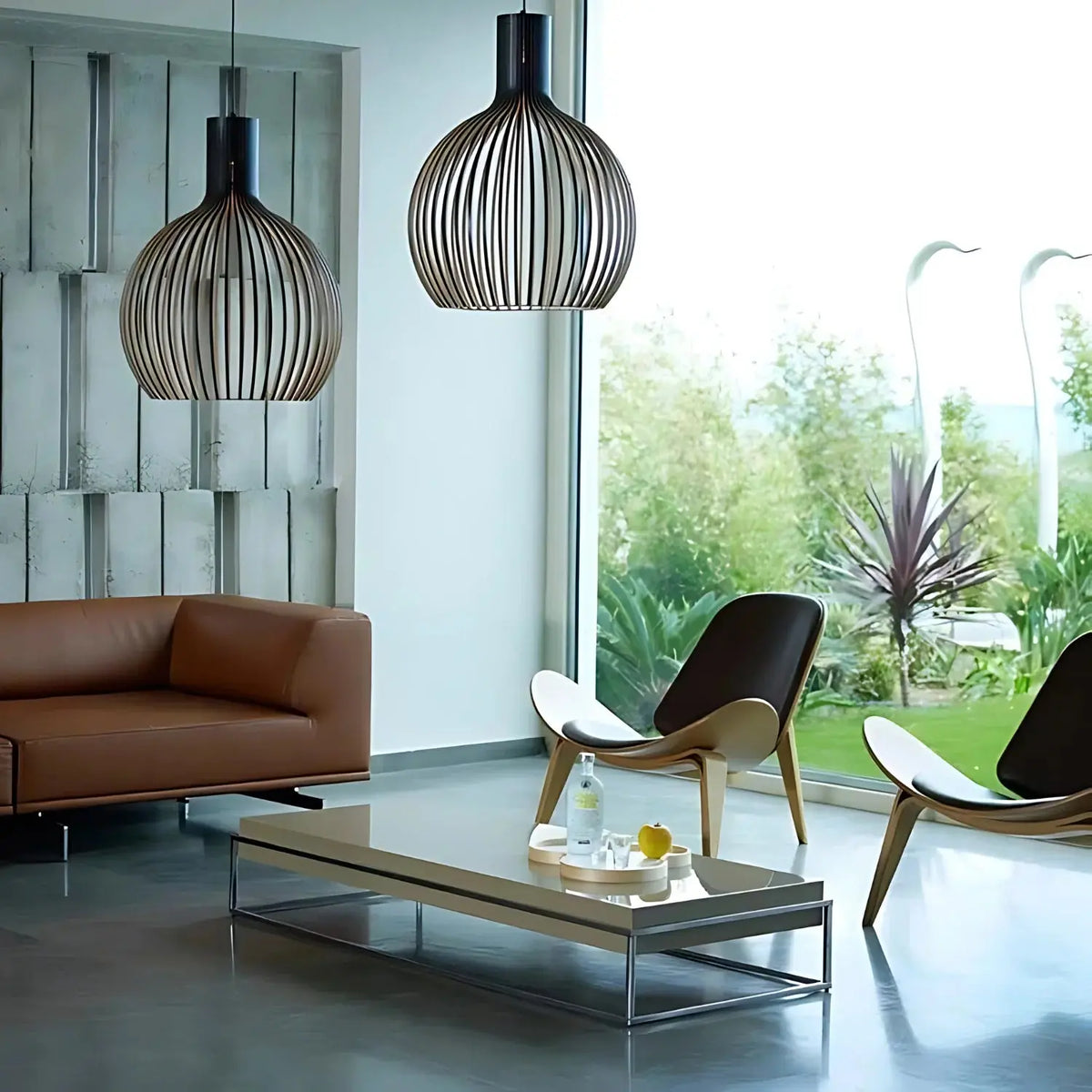 Scandinavische Houten Hanglamp met Minimalistische Vorm