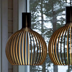 Scandinavische Houten Hanglamp met Minimalistische Vorm