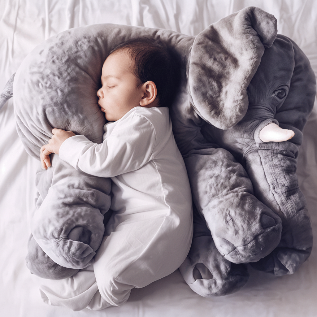 Pluche Olifant Kussen voor Kinderen met Zachte Vulling en Decoratief Ontwerp