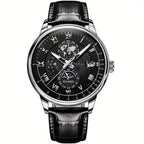 Automatisch Herenhorloge Met Maanfase En Saffierglas Voor Tijdloze Elegantie