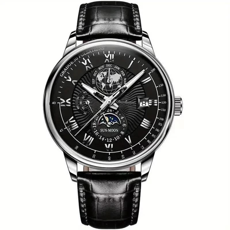 Automatisch Herenhorloge Met Maanfase En Saffierglas Voor Tijdloze Elegantie