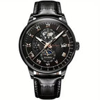 Automatisch Herenhorloge Met Maanfase En Saffierglas Voor Tijdloze Elegantie