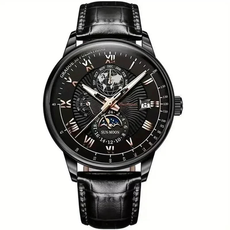 Automatisch Herenhorloge Met Maanfase En Saffierglas Voor Tijdloze Elegantie