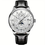 Automatisch Herenhorloge Met Maanfase En Saffierglas Voor Tijdloze Elegantie