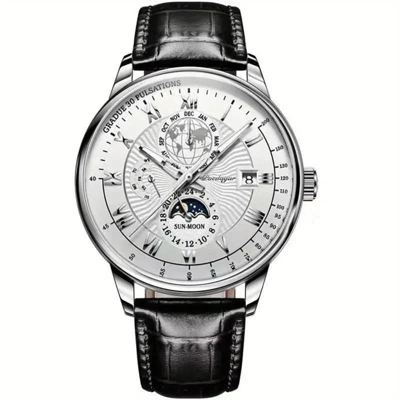 Automatisch Herenhorloge Met Maanfase En Saffierglas Voor Tijdloze Elegantie