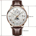 Automatisch Herenhorloge Met Maanfase En Saffierglas Voor Tijdloze Elegantie