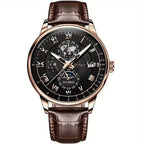 Automatisch Herenhorloge Met Maanfase En Saffierglas Voor Tijdloze Elegantie