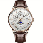 Automatisch Herenhorloge Met Maanfase En Saffierglas Voor Tijdloze Elegantie