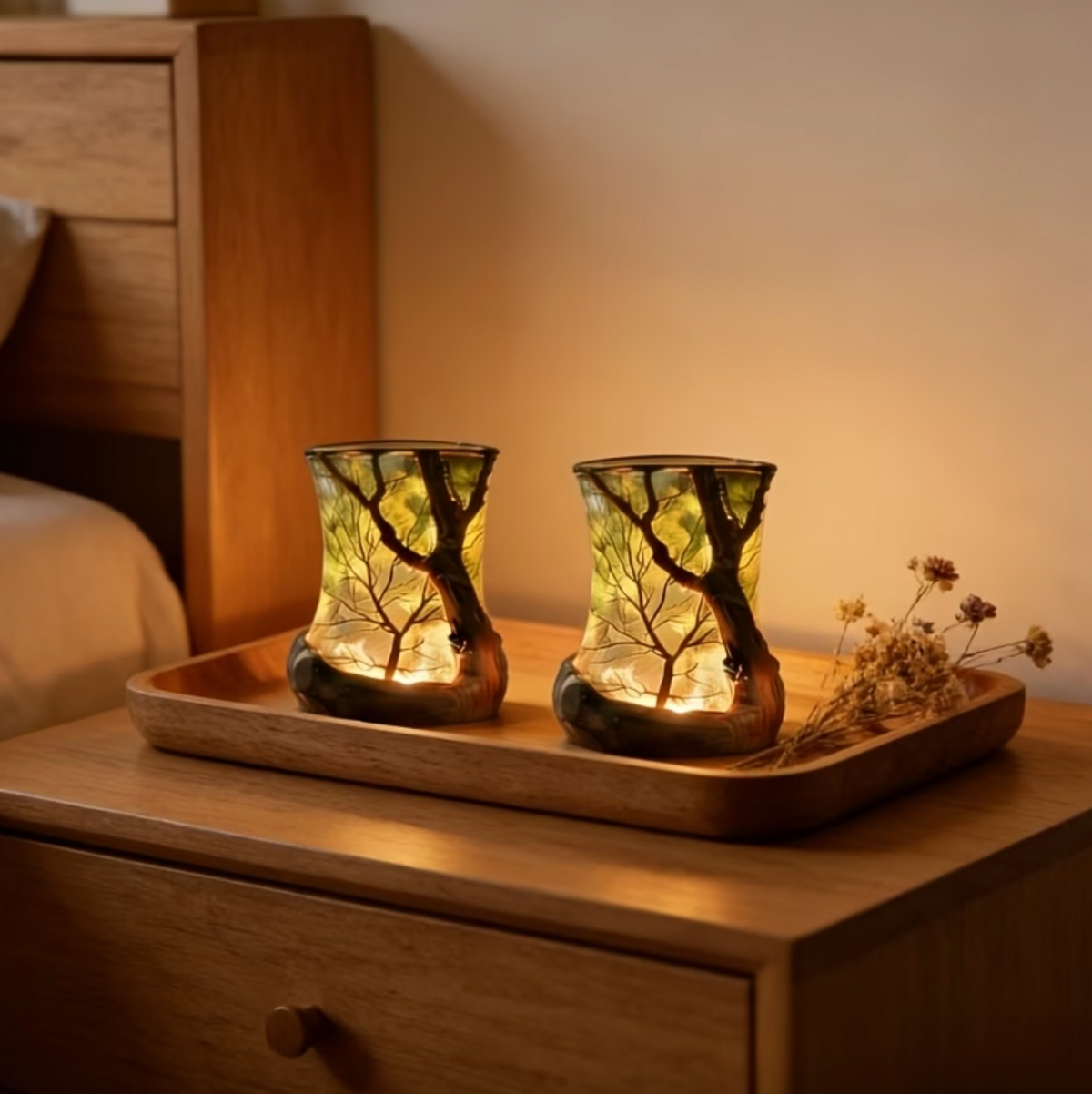Decoratieve Tafellamp Met Boomtakvorm En Warme Sfeerverlichting