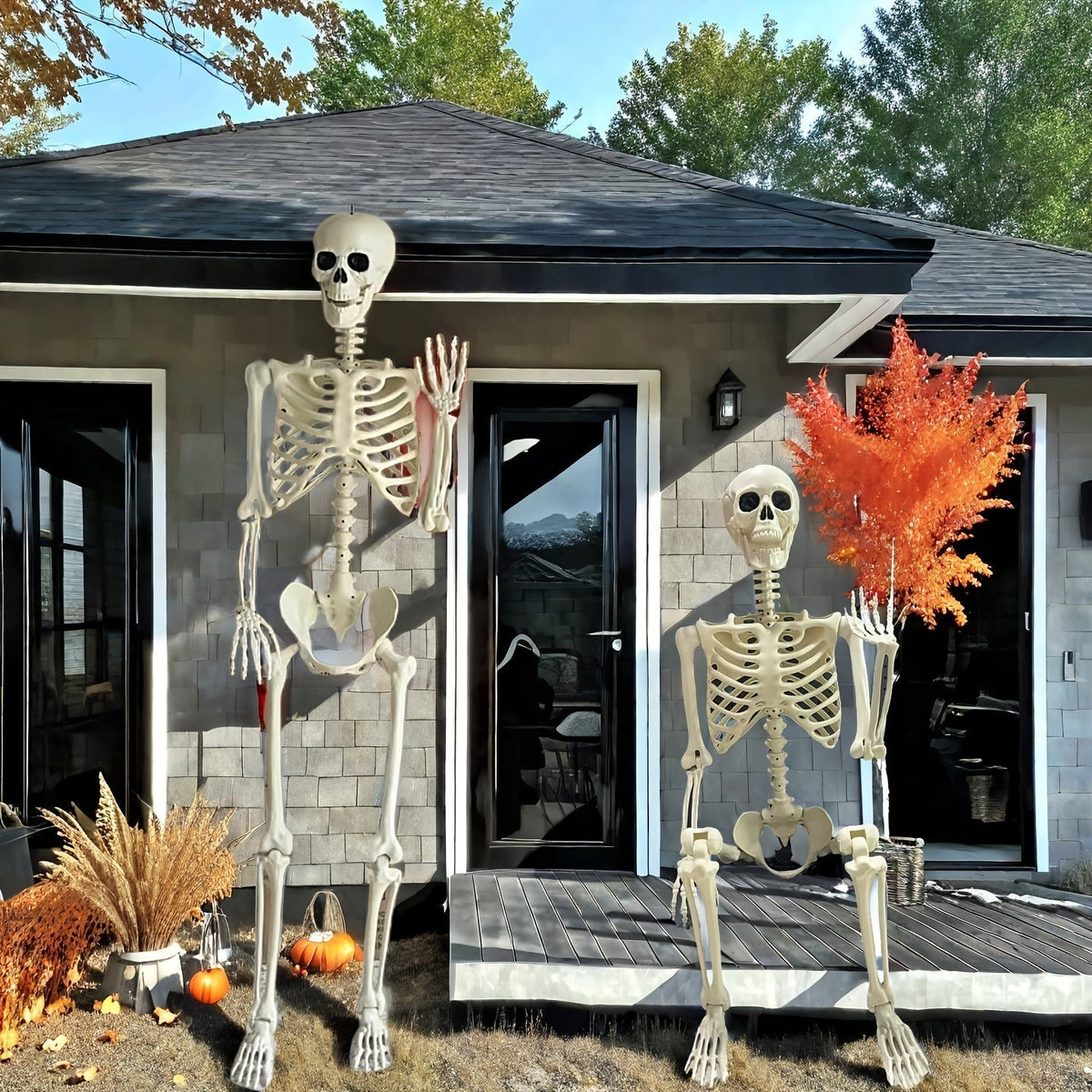 Levensgroot Skeletdecor Met Beweegbare Gewrichten Voor Opvallende Halloween Decoraties
