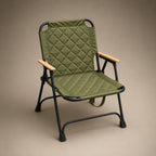 Comfortabele Buitenstoel met Versterkt Frame en Houten Armsteunen
