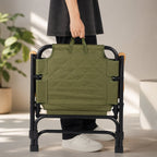 Comfortabele Buitenstoel met Versterkt Frame en Houten Armsteunen