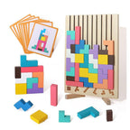 Houten Stapelspel met Natuurhout en Creatieve 3D‑Vormen