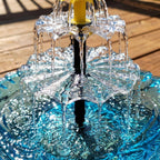 Vogelbad van Glas met Hangketting en Zonnefontein voor Tuin en Terras