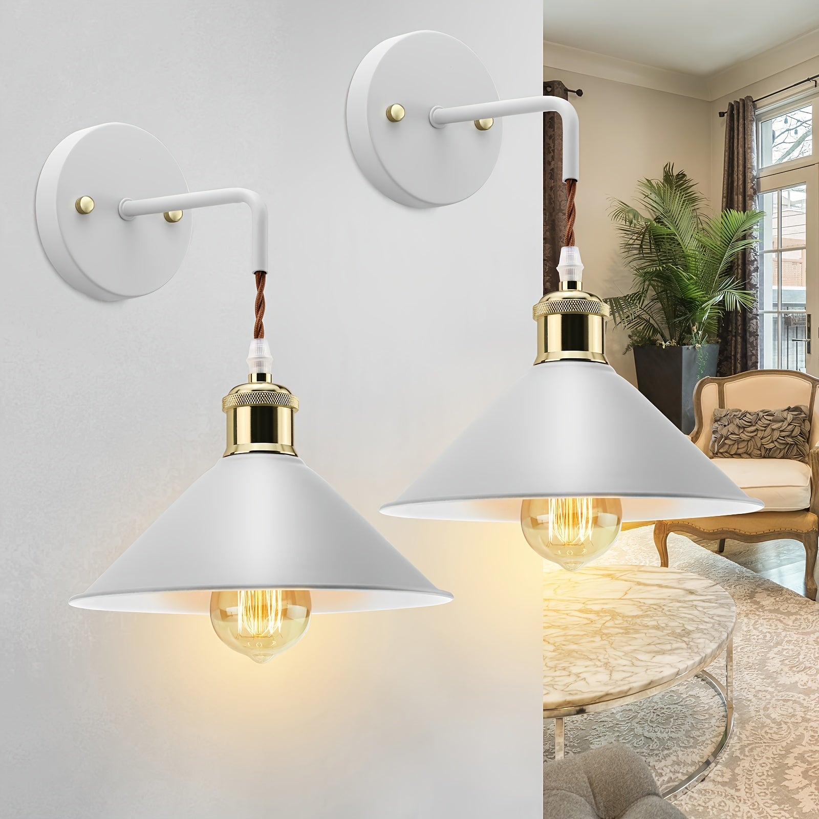 Metalen wandlampenset met industriële afwerking en E26-fitting