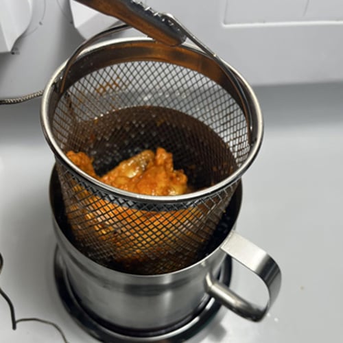 RVS Oliezeefpot met Fijnmazige Filter voor Schoon en Herbruikbaar Bakvet