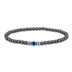 Kralenarmband van Steen met Oogmotief en Koordsluiting