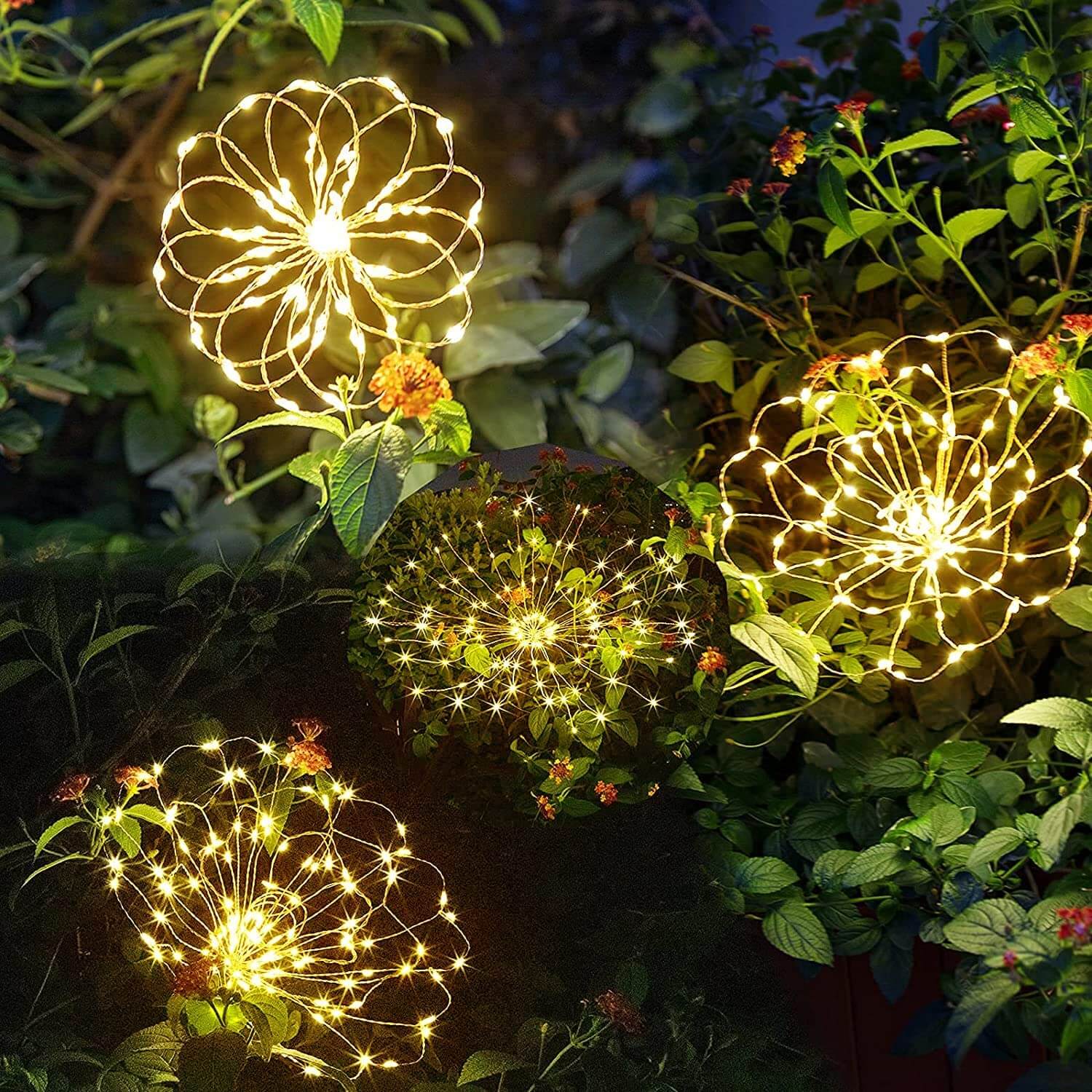 Waterdichte Zonne Tuinlamp Met Vuurwerk Effect